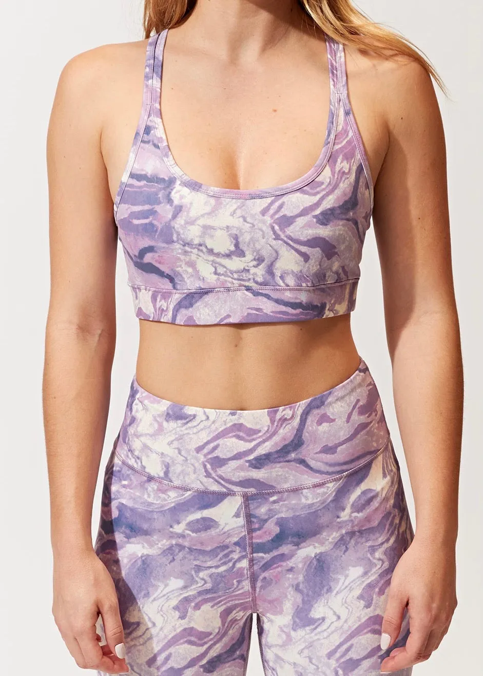Alex Hi-Waisted Tie Dye Calacatta Print Leggings