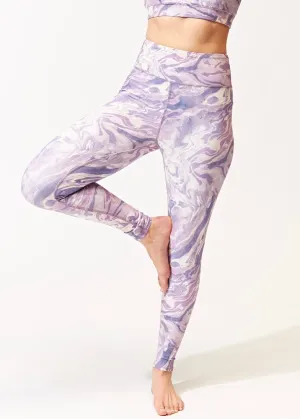 Alex Hi-Waisted Tie Dye Calacatta Print Leggings