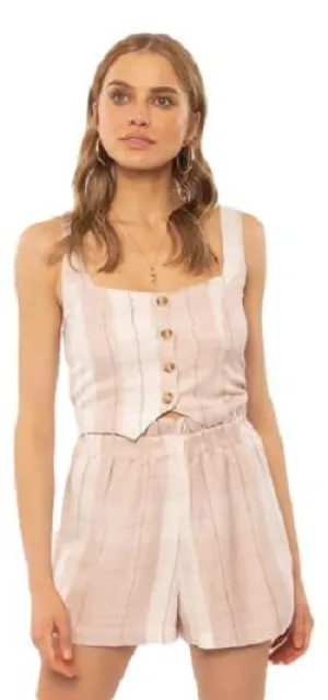 Amuse society Wilder woven tank / taupe