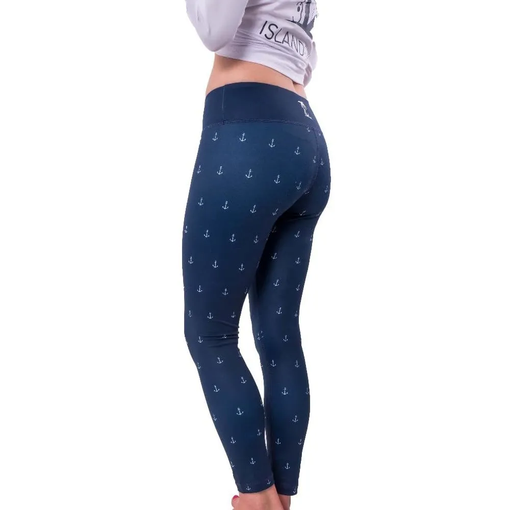 Anchor Performance Swim Leggings UPF 50 - Navy Blue