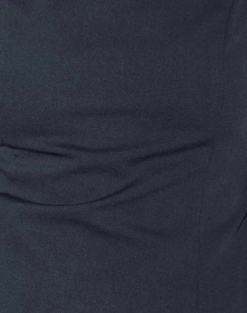 Aurei Scoop Back Top in Tailoring Navy