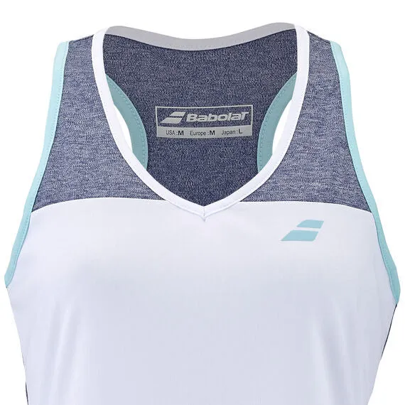 Babolat PLAY TANK TOP Women - Weiß/ Blau