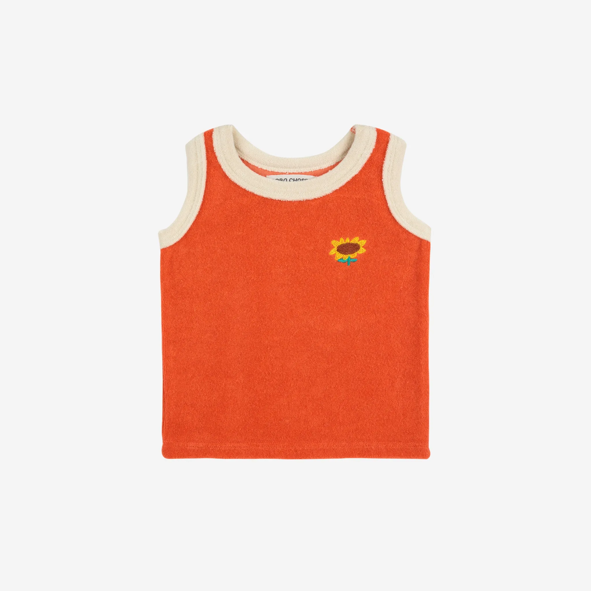 Baby Red Sunflower terry cloth tank top