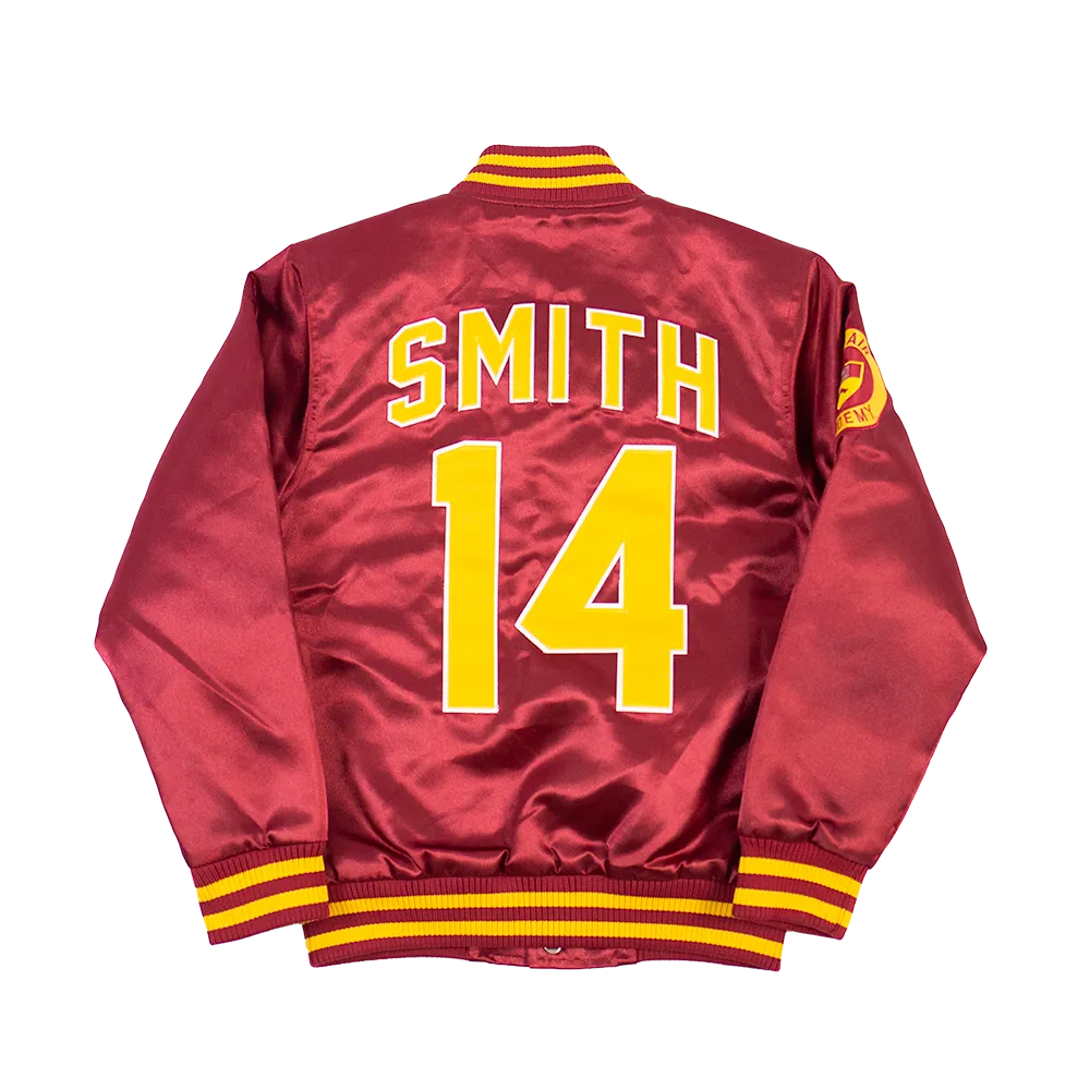 BEL-AIR ACADEMY WILL SMITH SATIN JACKET MAROON