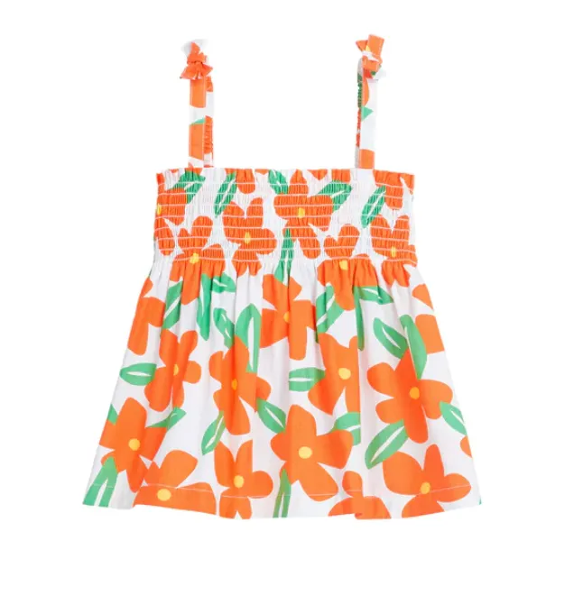 Bisby Lucy Top Tangerine Melrose Floral