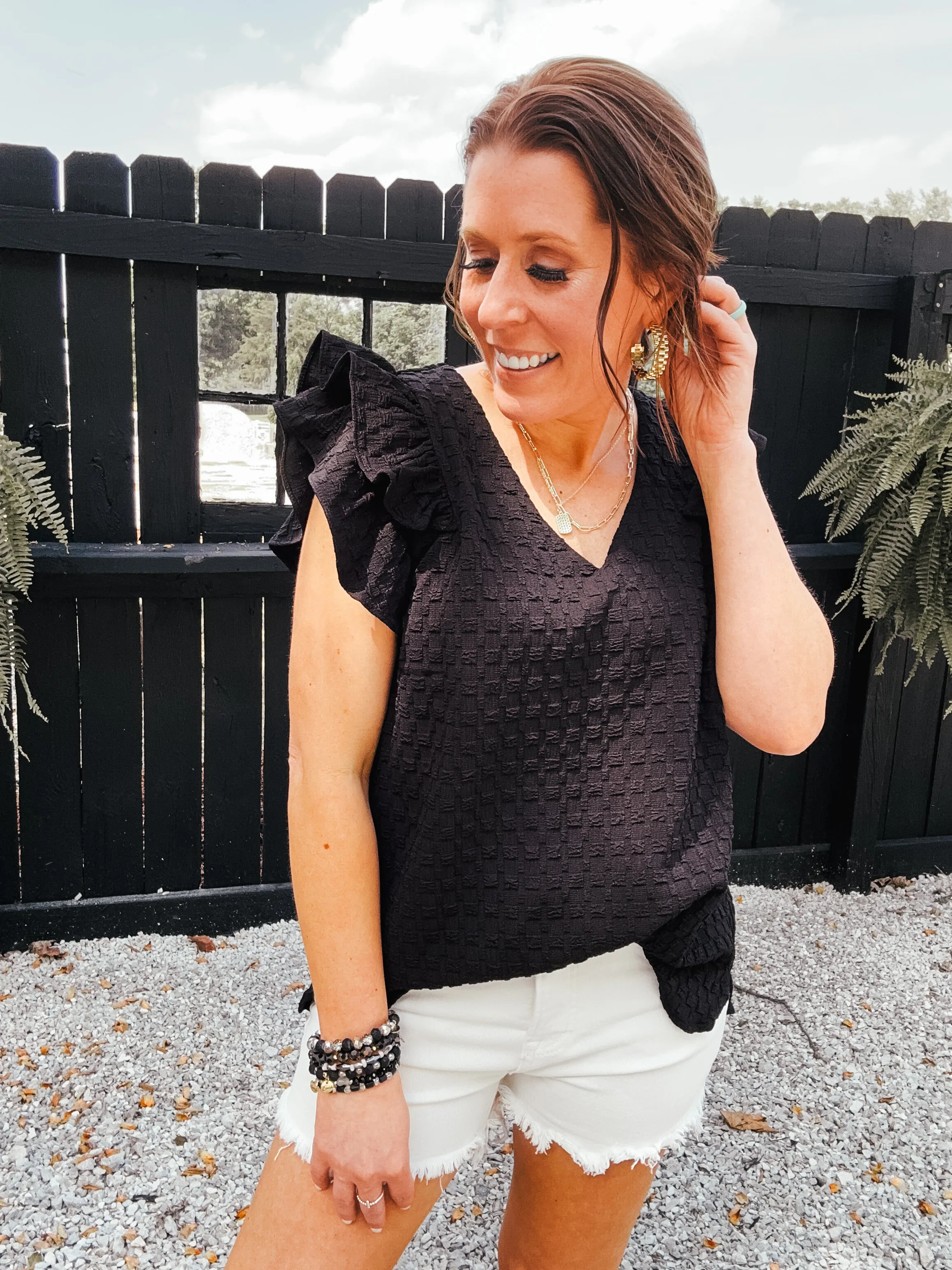 Black Checker Texture Flutter Tank
