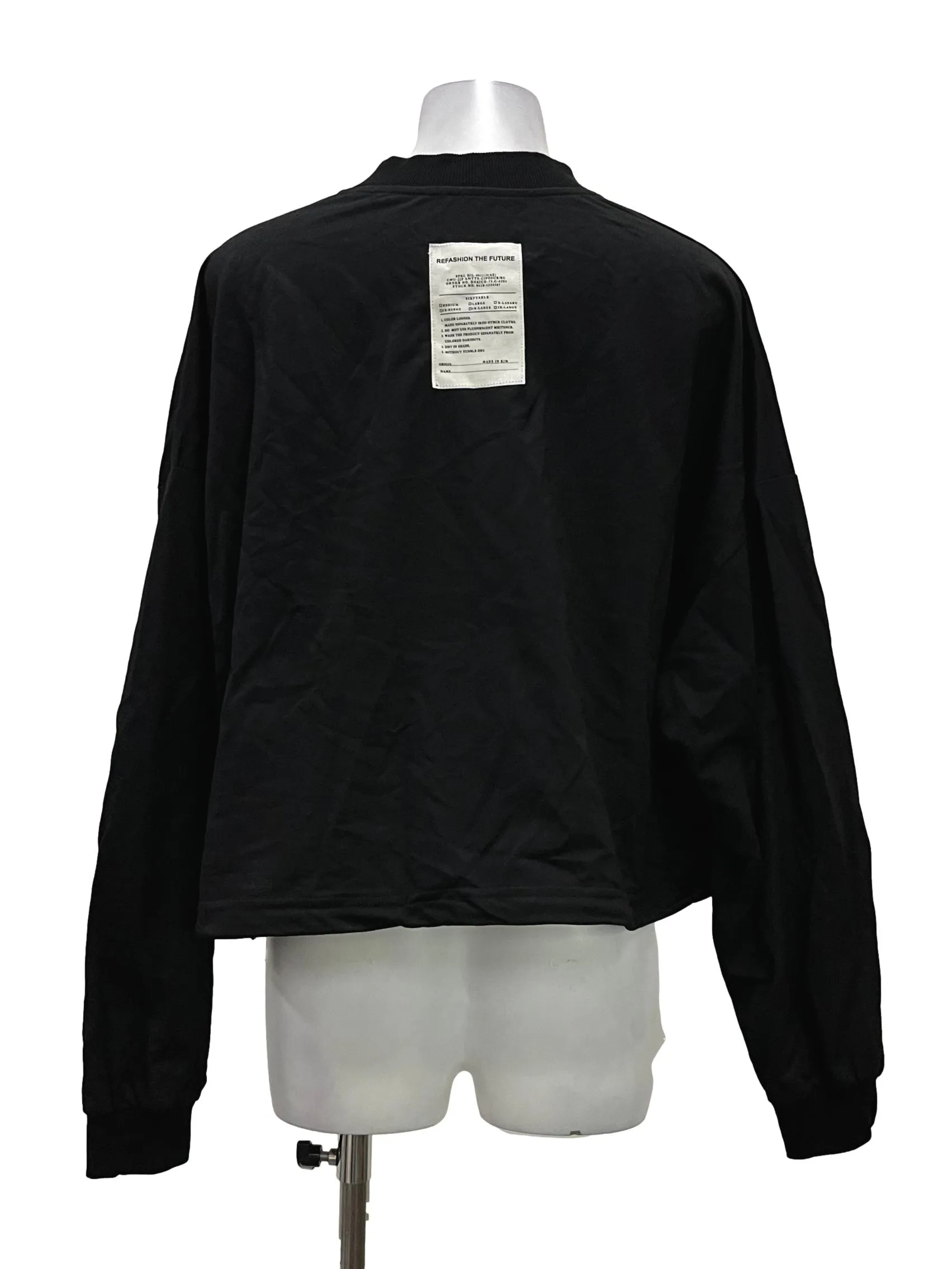 Black Cotton Bomber Jacket