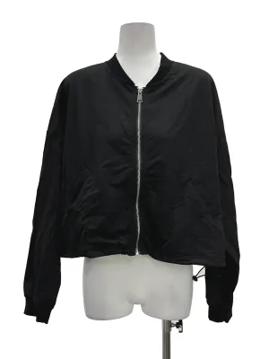 Black Cotton Bomber Jacket