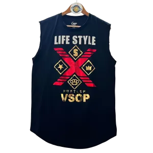 Black Hustler Tank w/ Gold Lettering