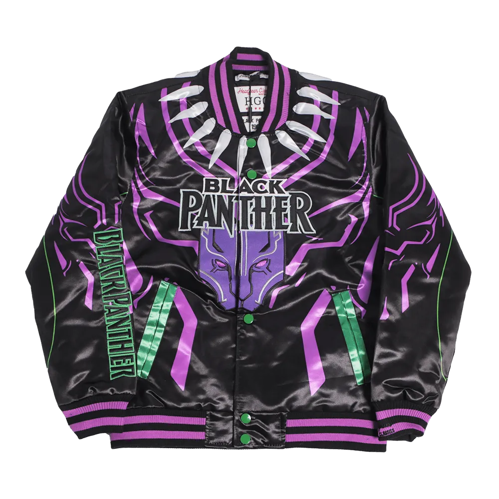 BLACK PANTHER SATIN JACKET BLACK