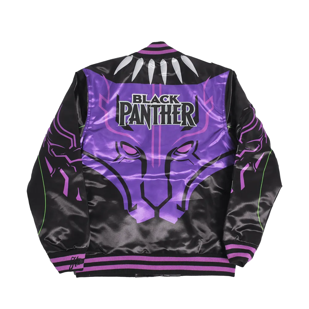 BLACK PANTHER SATIN JACKET BLACK