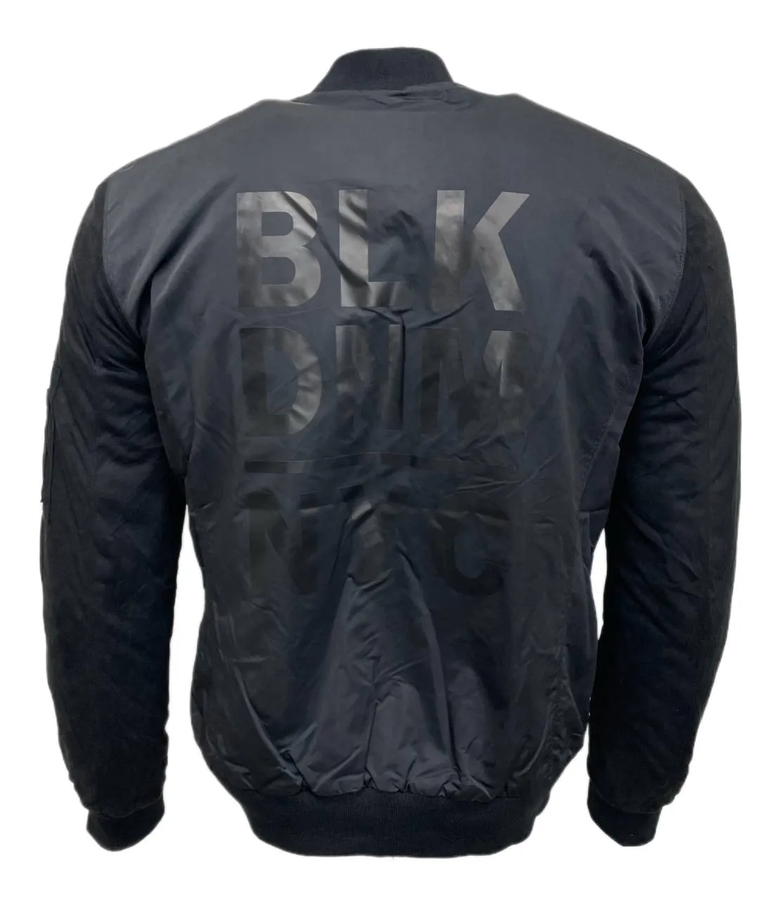 BLK DNM Men's Black Polyester Bomber Jacket 45 #VKP4201 Small NWT