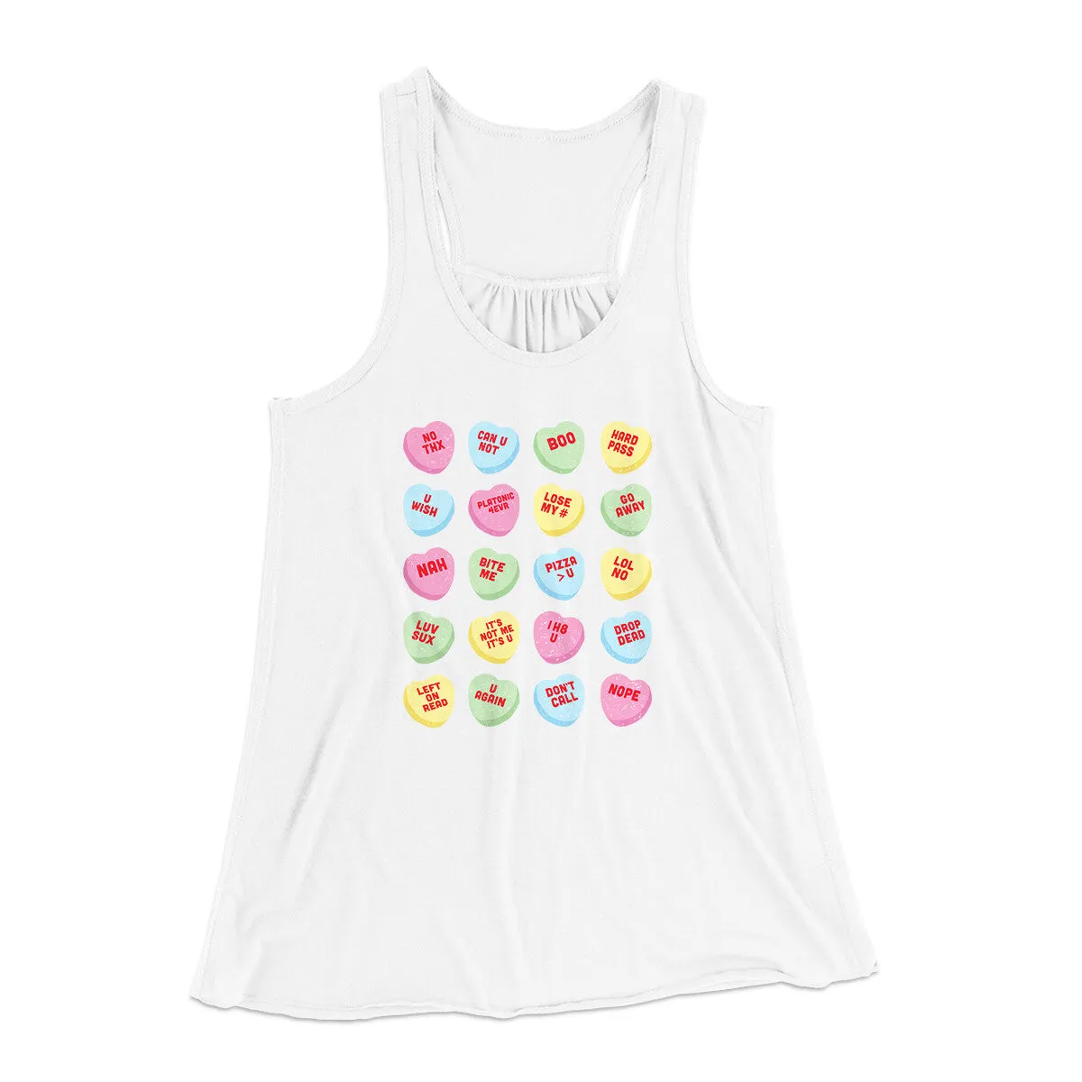 Candy Heart Anti-Valentines Women's Flowey Racerback Tank Top