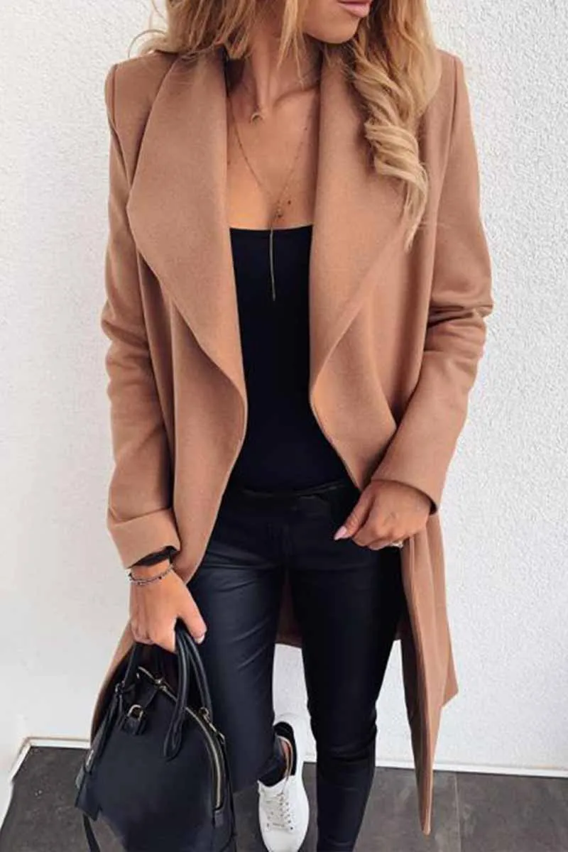 Chicindress Lapel Solid Color Coat(3 Colors)