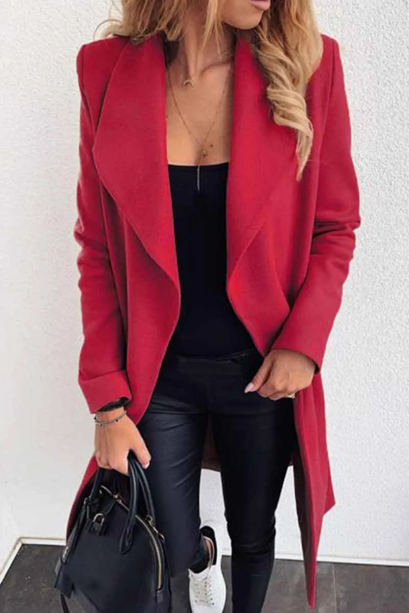 Chicindress Lapel Solid Color Coat(3 Colors)
