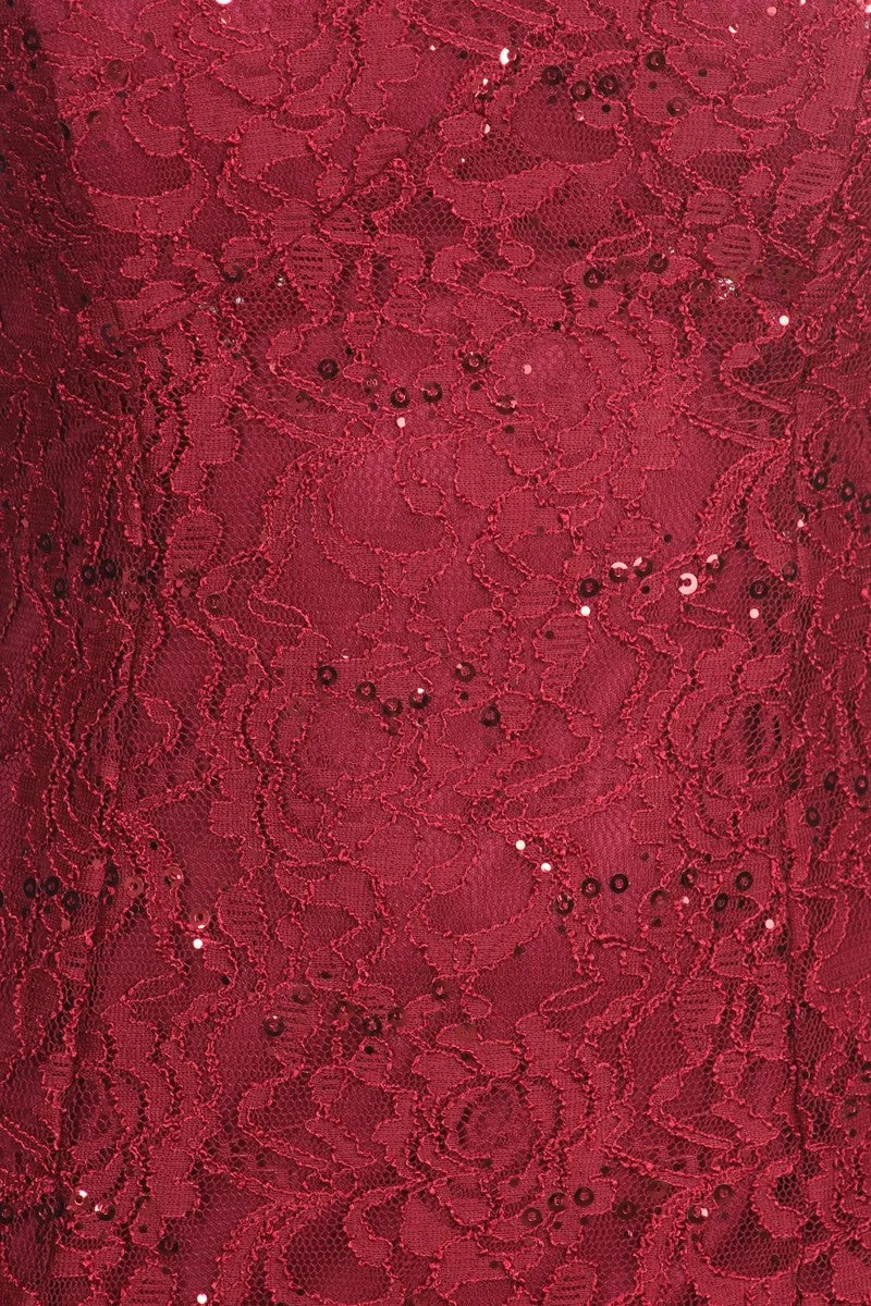 CLEARANCE - Eureka 2030J V-Neck Long Lace Gown Includes Jacket (Size 3XL)