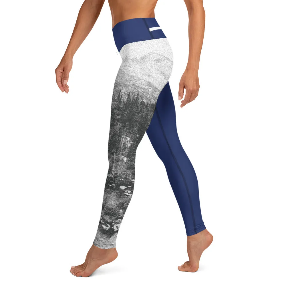 Colorado Flag and Mountain - Yoga Leggings