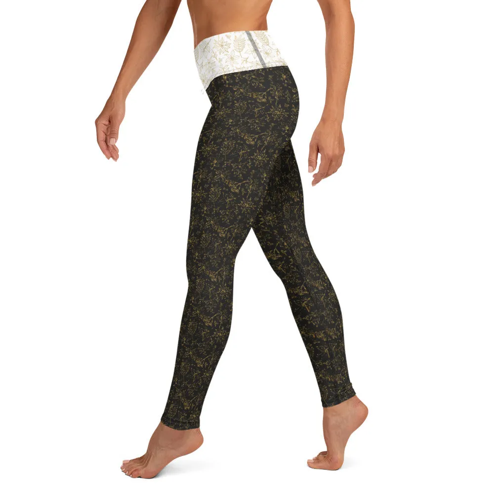 Crazy-Ass Leggings - Black Poinsettias - Yoga Leggings