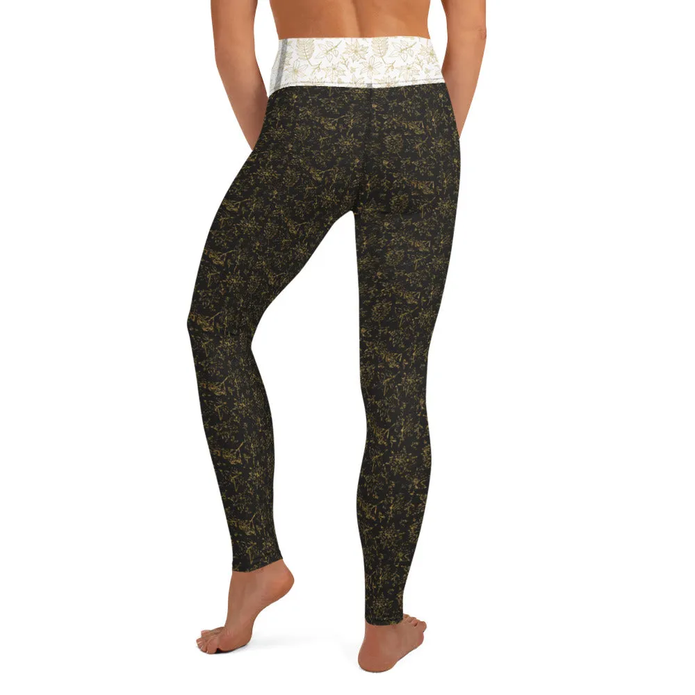 Crazy-Ass Leggings - Black Poinsettias - Yoga Leggings