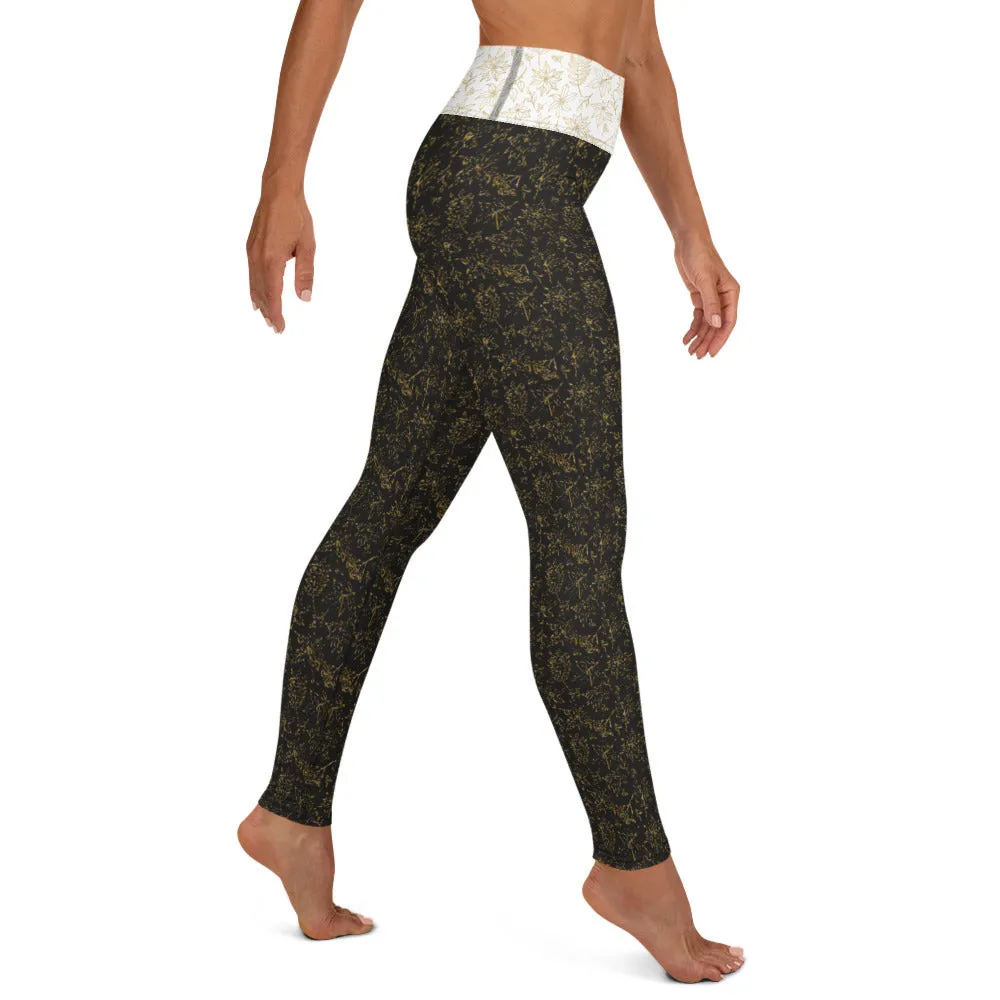 Crazy-Ass Leggings - Black Poinsettias - Yoga Leggings