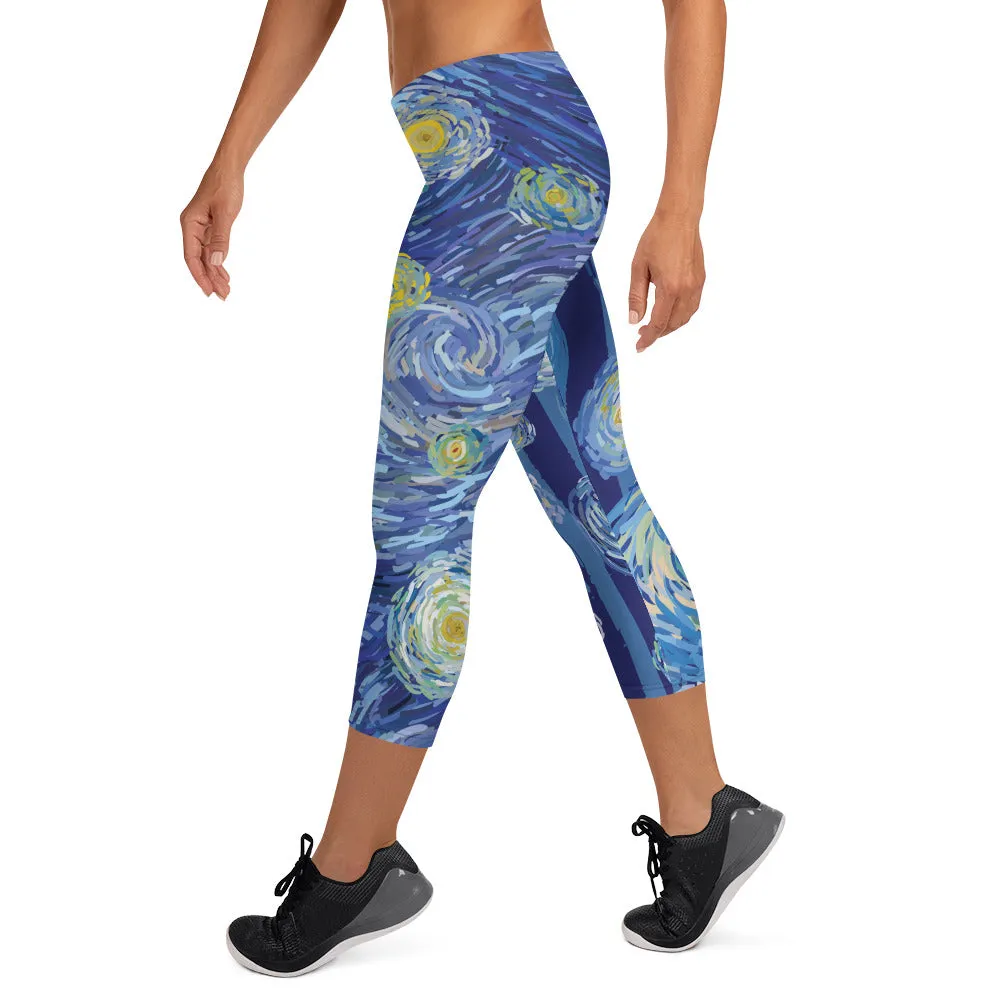 Crazy-Ass Leggings - Starry Night - Capri Leggings