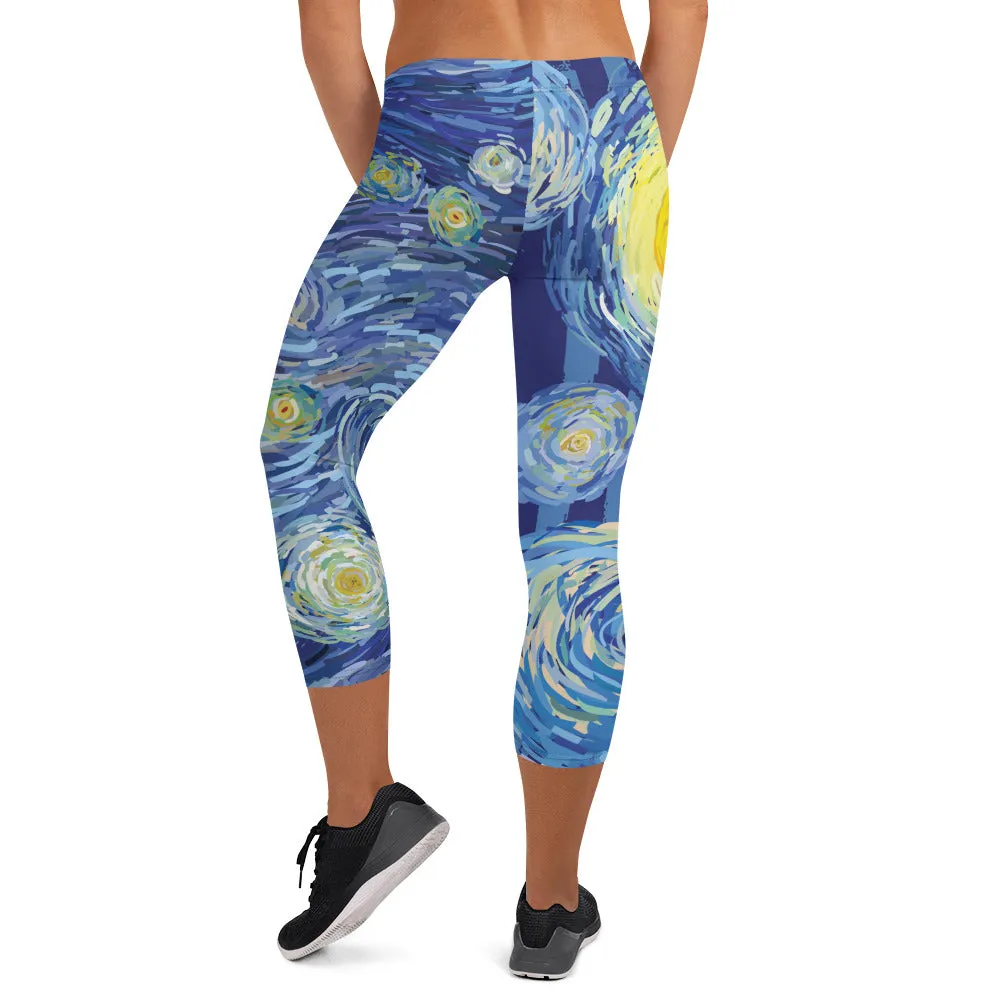 Crazy-Ass Leggings - Starry Night - Capri Leggings