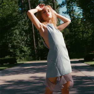 Denim Dress with Chiffon