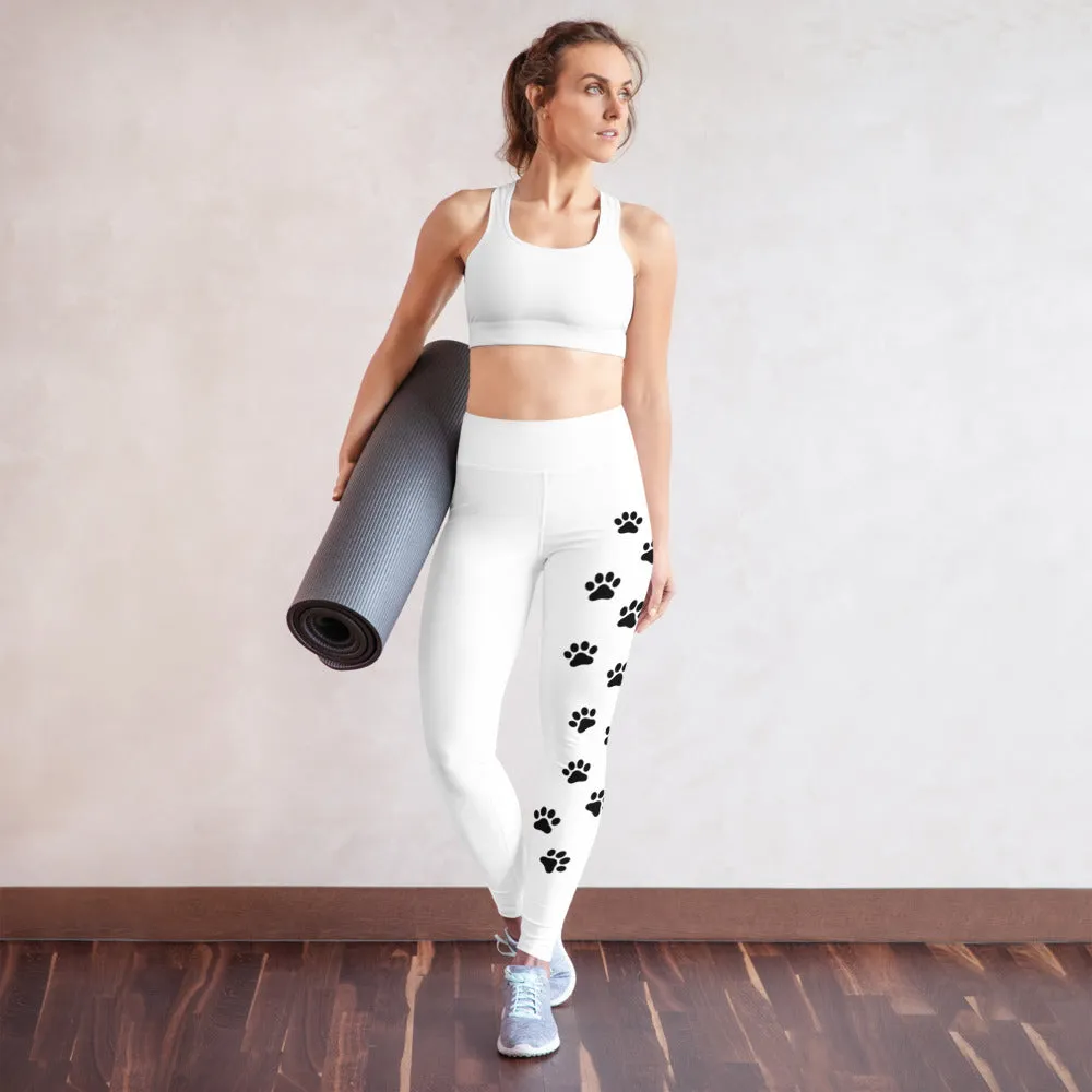 Dog Paw Trace Yoga Leggings (one side)