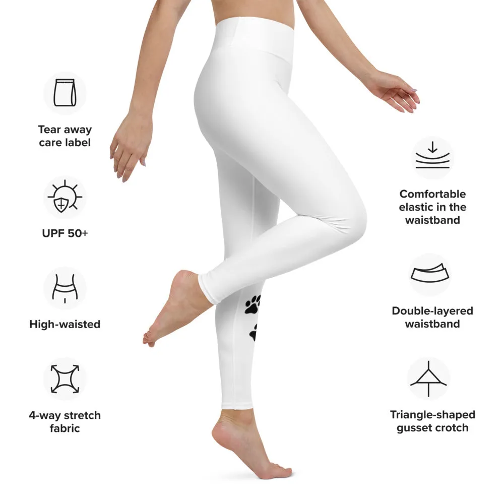 Dog Paw Trace Yoga Leggings (one side)