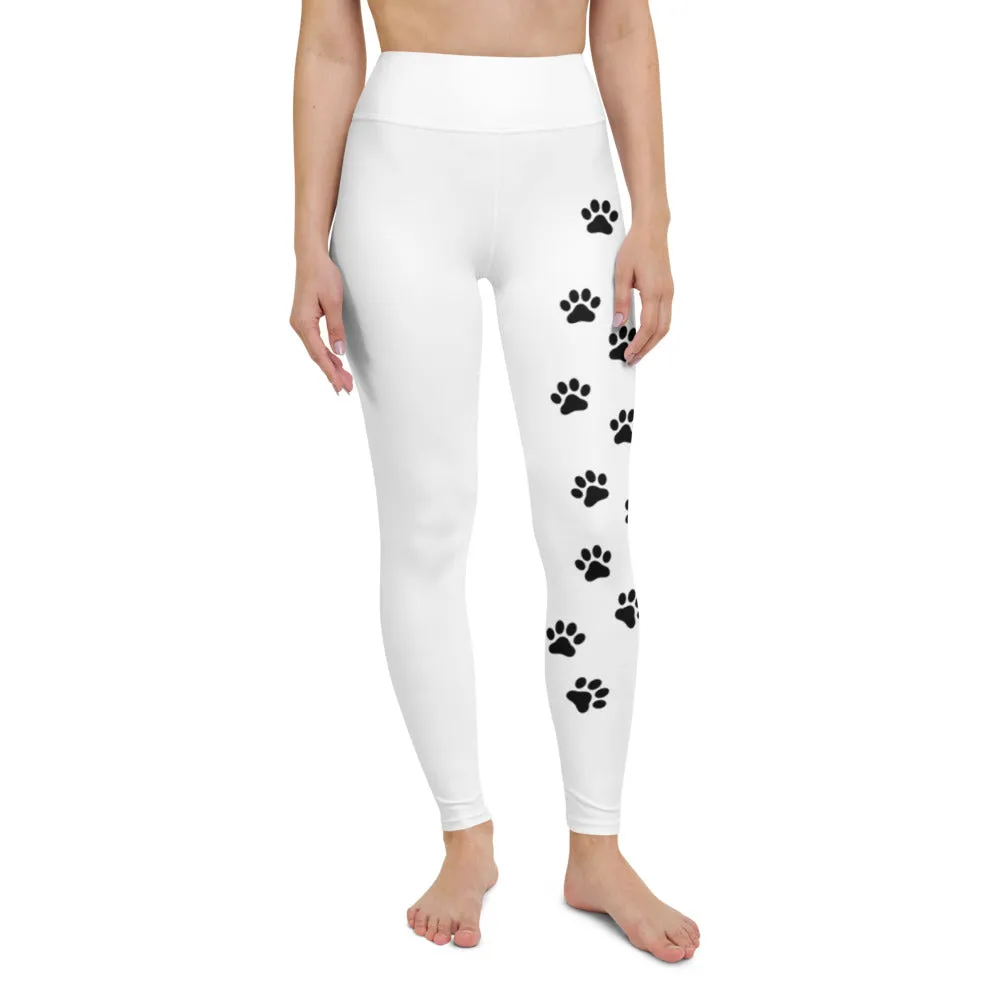 Dog Paw Trace Yoga Leggings (one side)