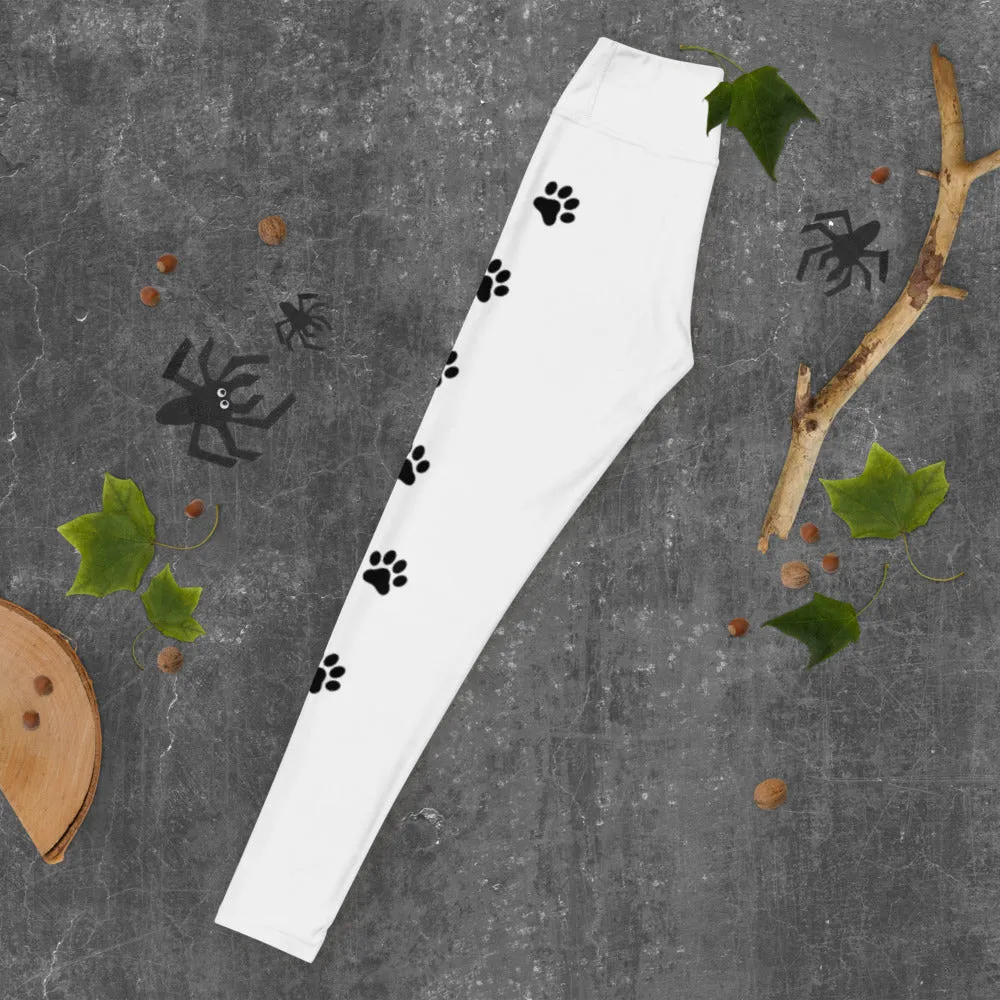 Dog Paw Trace Yoga Leggings (one side)