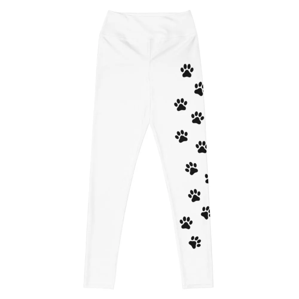 Dog Paw Trace Yoga Leggings (one side)