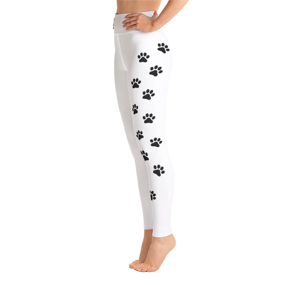 Dog Paw Trace Yoga Leggings (one side)