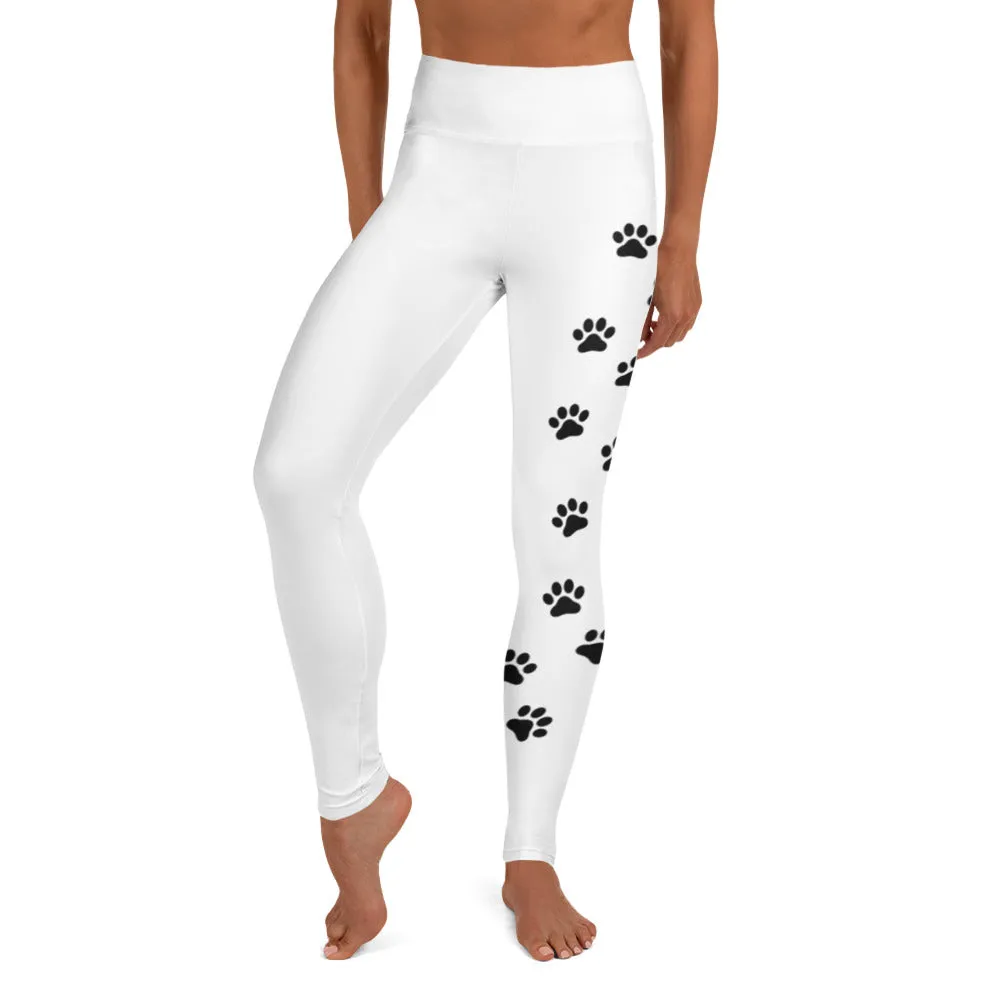 Dog Paw Trace Yoga Leggings (one side)