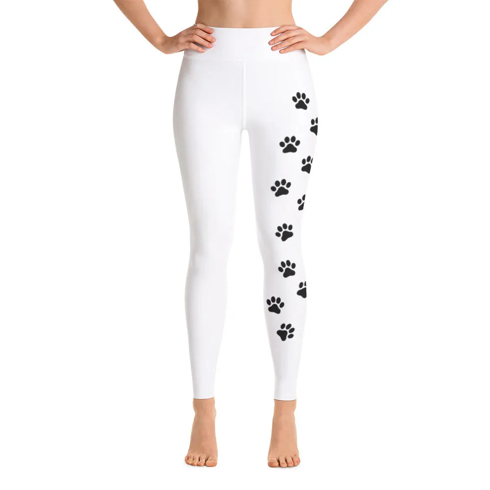 Dog Paw Trace Yoga Leggings (one side)