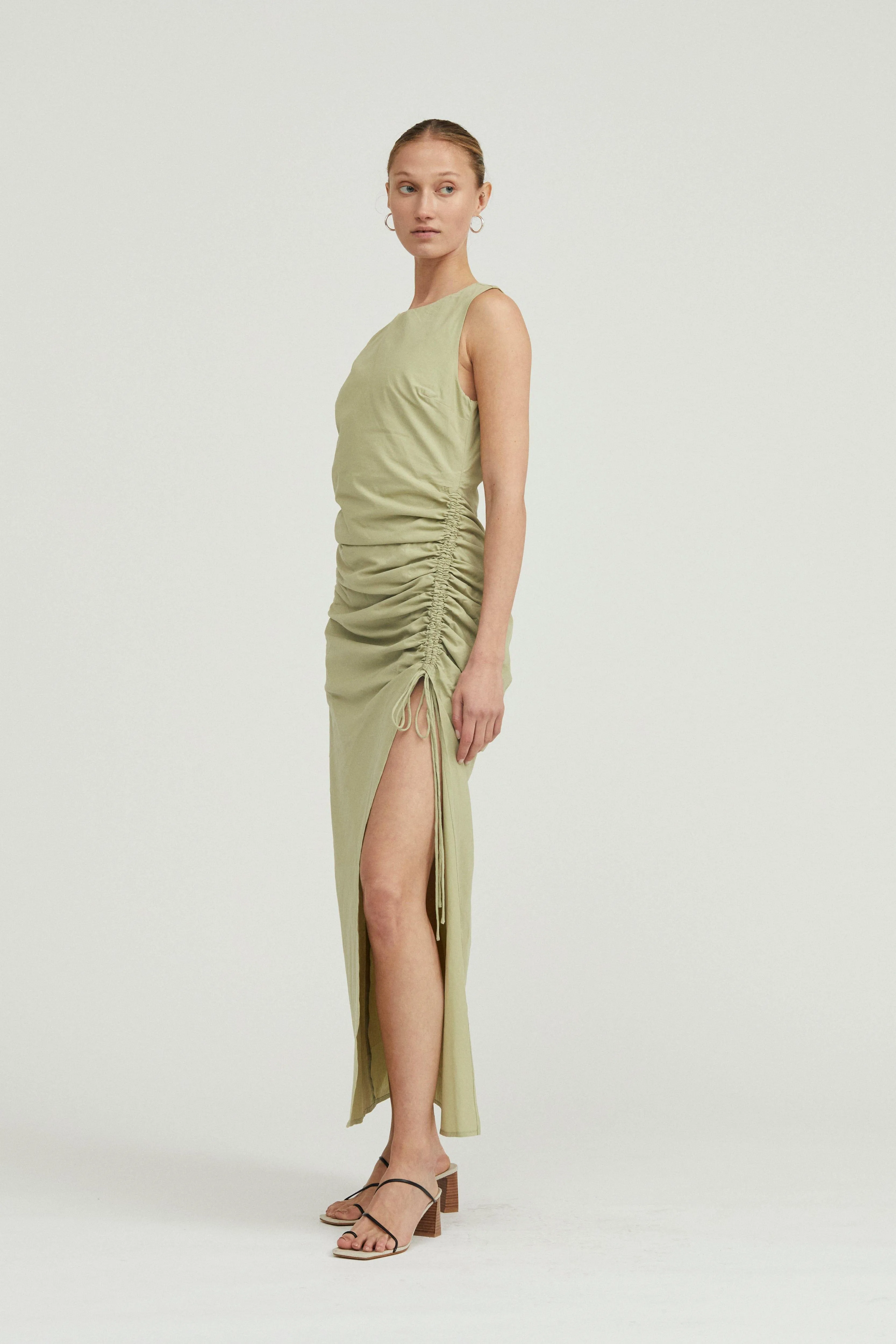 DRAWN DEEP TANK MAXI DRESS | SAGE