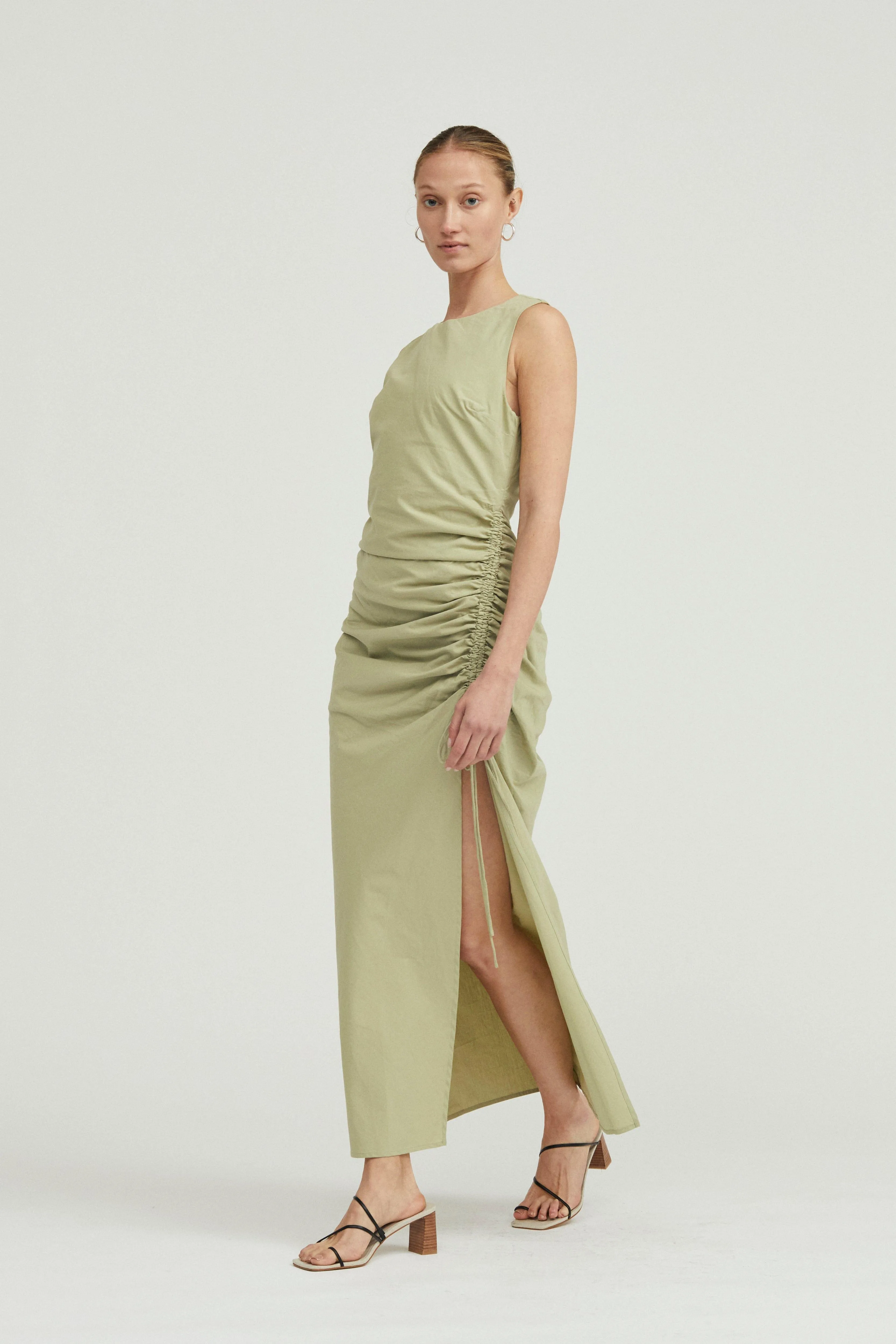 DRAWN DEEP TANK MAXI DRESS | SAGE