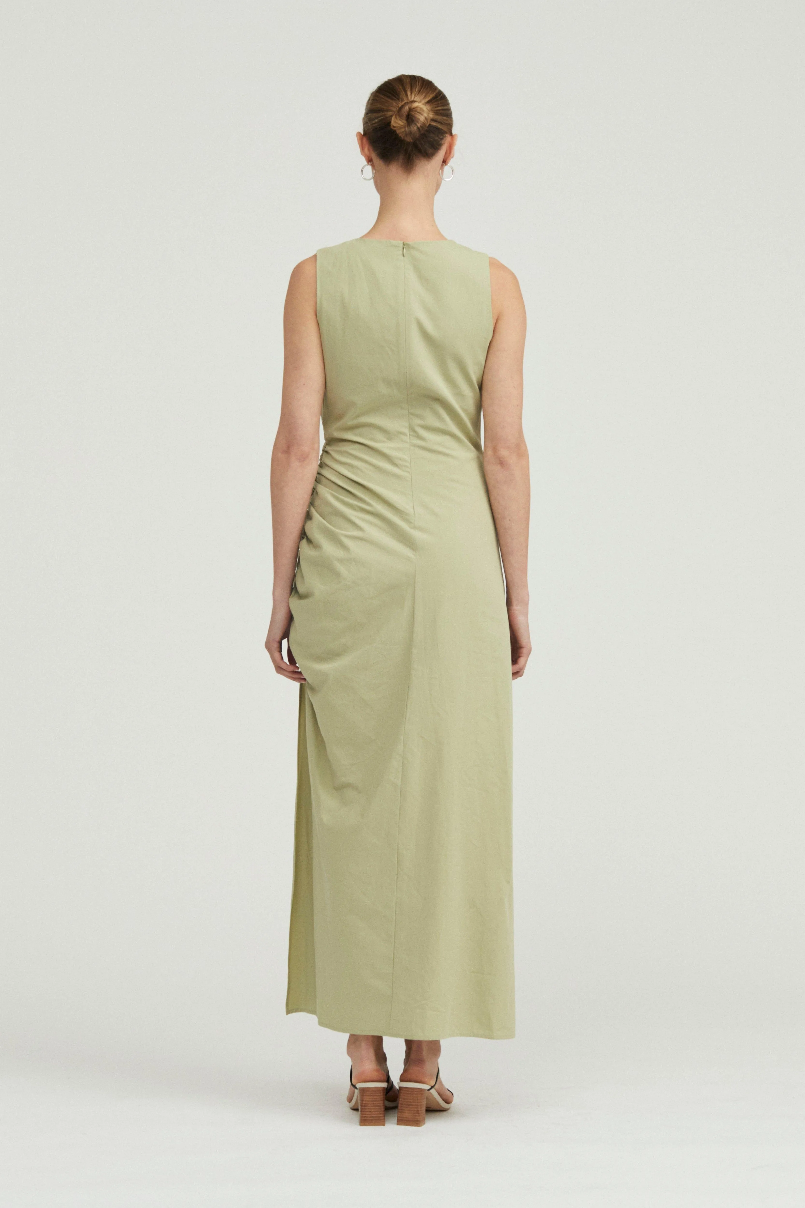 DRAWN DEEP TANK MAXI DRESS | SAGE