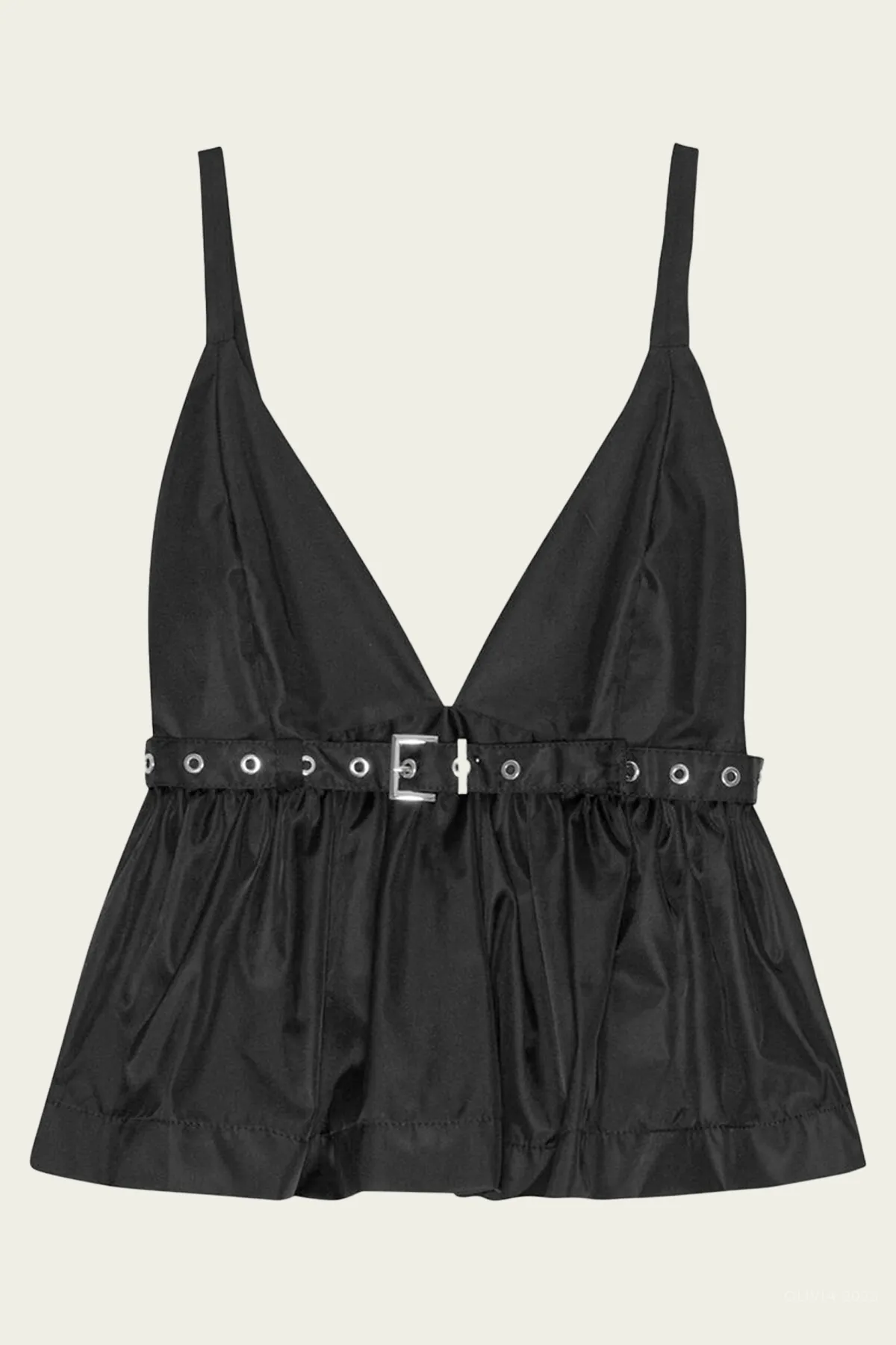 Duchesse Nylon Strap Top in Black