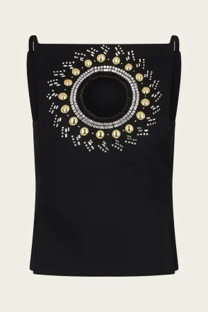 Embellished Tank Top in Black