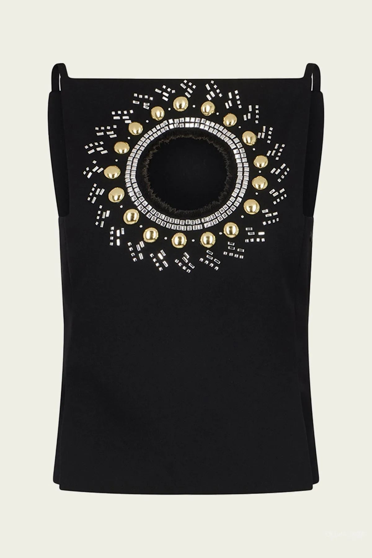 Embellished Tank Top in Black