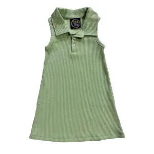 Emma Jean Kids Green Ribbed Aubrey Tank Dress