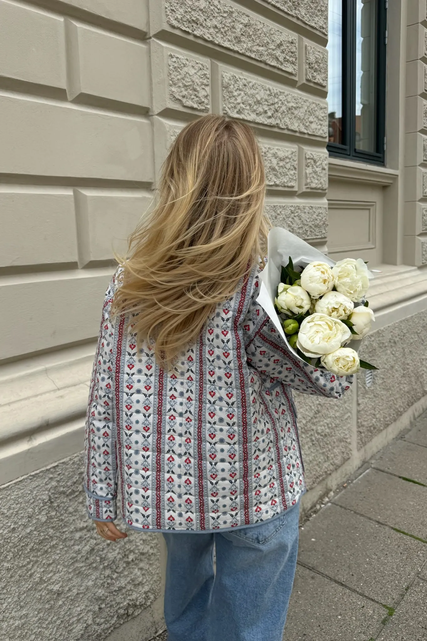 EmmyIC Quilted Jakke - Blå Rød Print