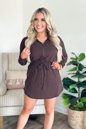 Espresso Long Sleeve Hoodie Romper