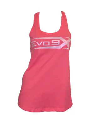 Evo9x Semi Sublimated Logo Racer Back Tank Top Pink- Clearance