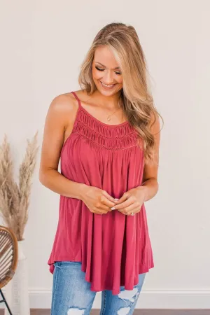Festival Memories Crochet Tank- Rose Bud
