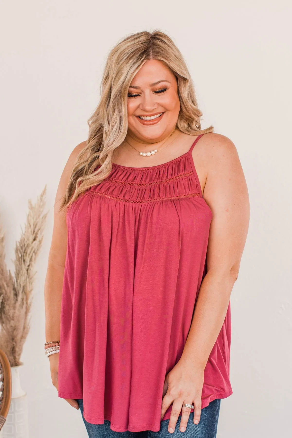 Festival Memories Crochet Tank- Rose Bud