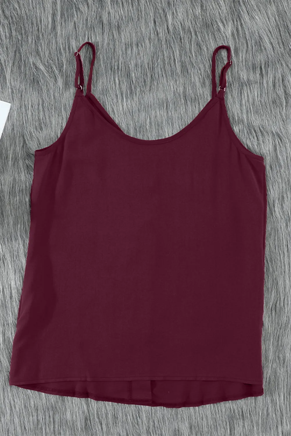 Fiery Red Spaghetti Strap Buttoned Tank Top