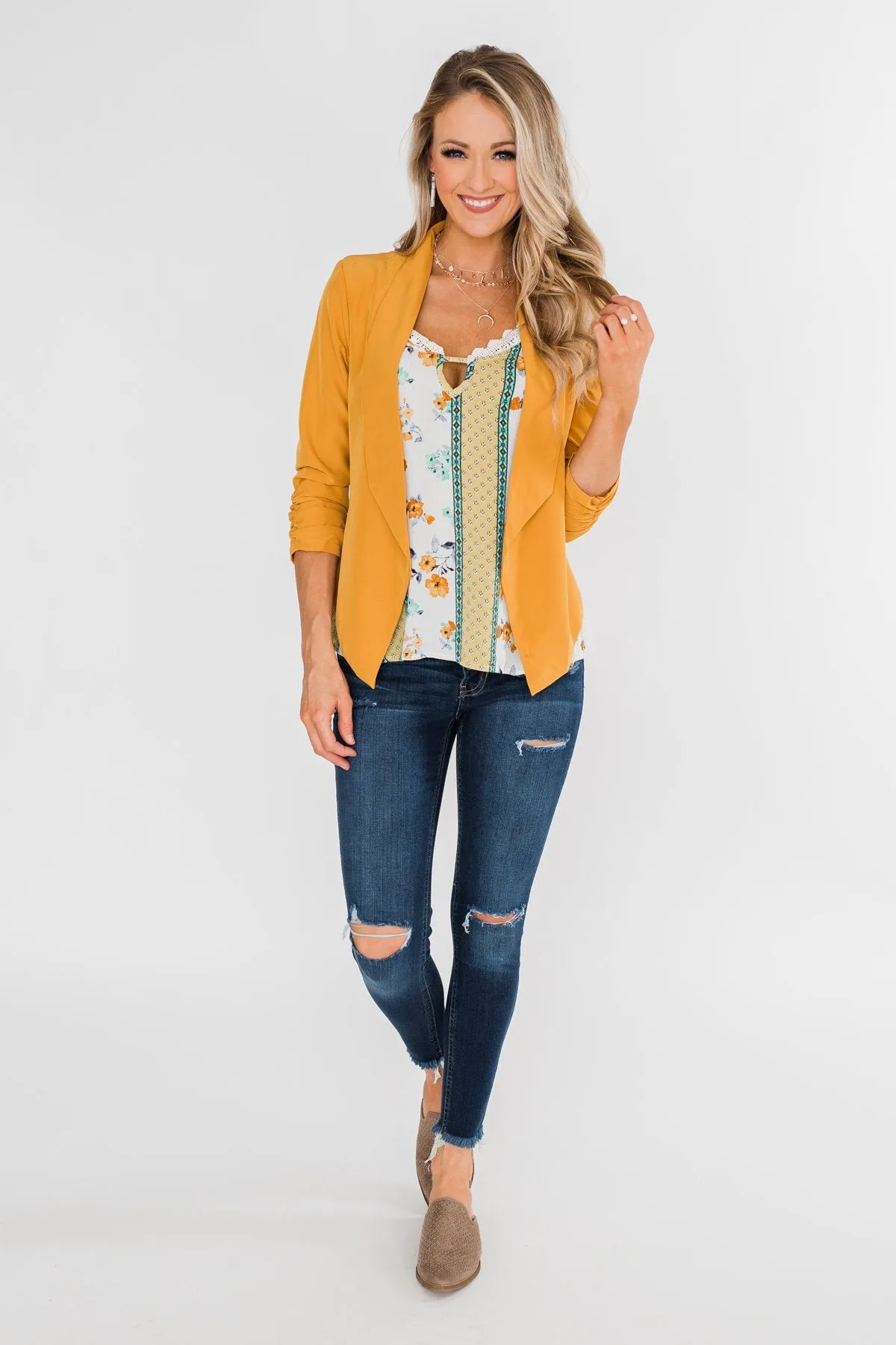 Flirty and Fun Keyhole Tank Top- Yellow