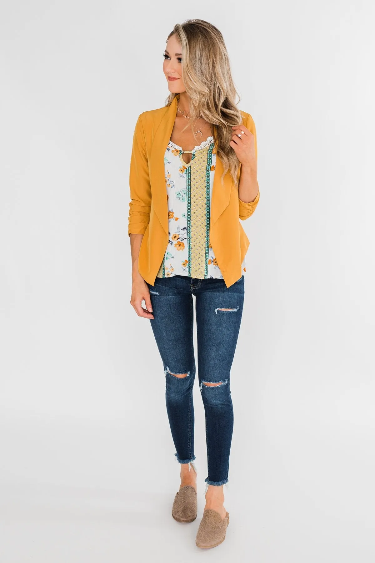 Flirty and Fun Keyhole Tank Top- Yellow